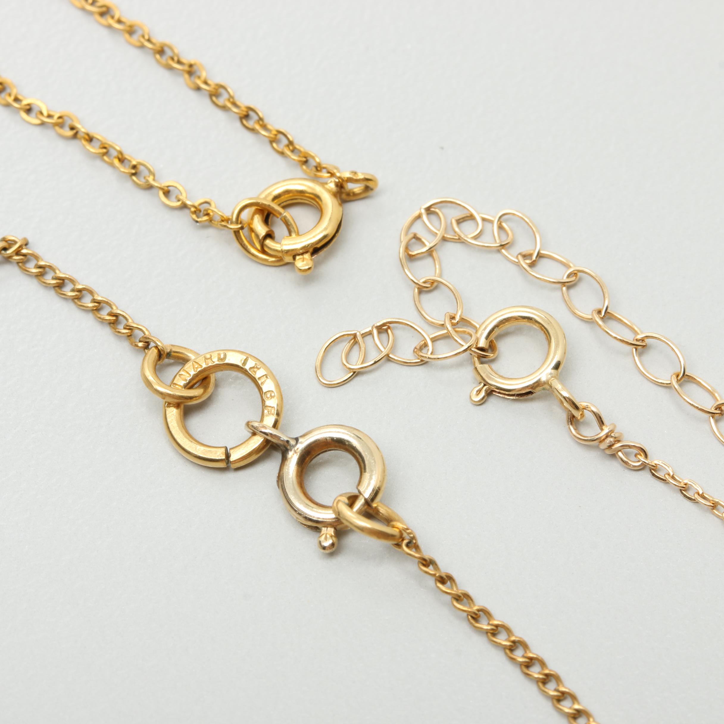 Gold Tone Jewelry Assortment Featuring Cultured Pearl