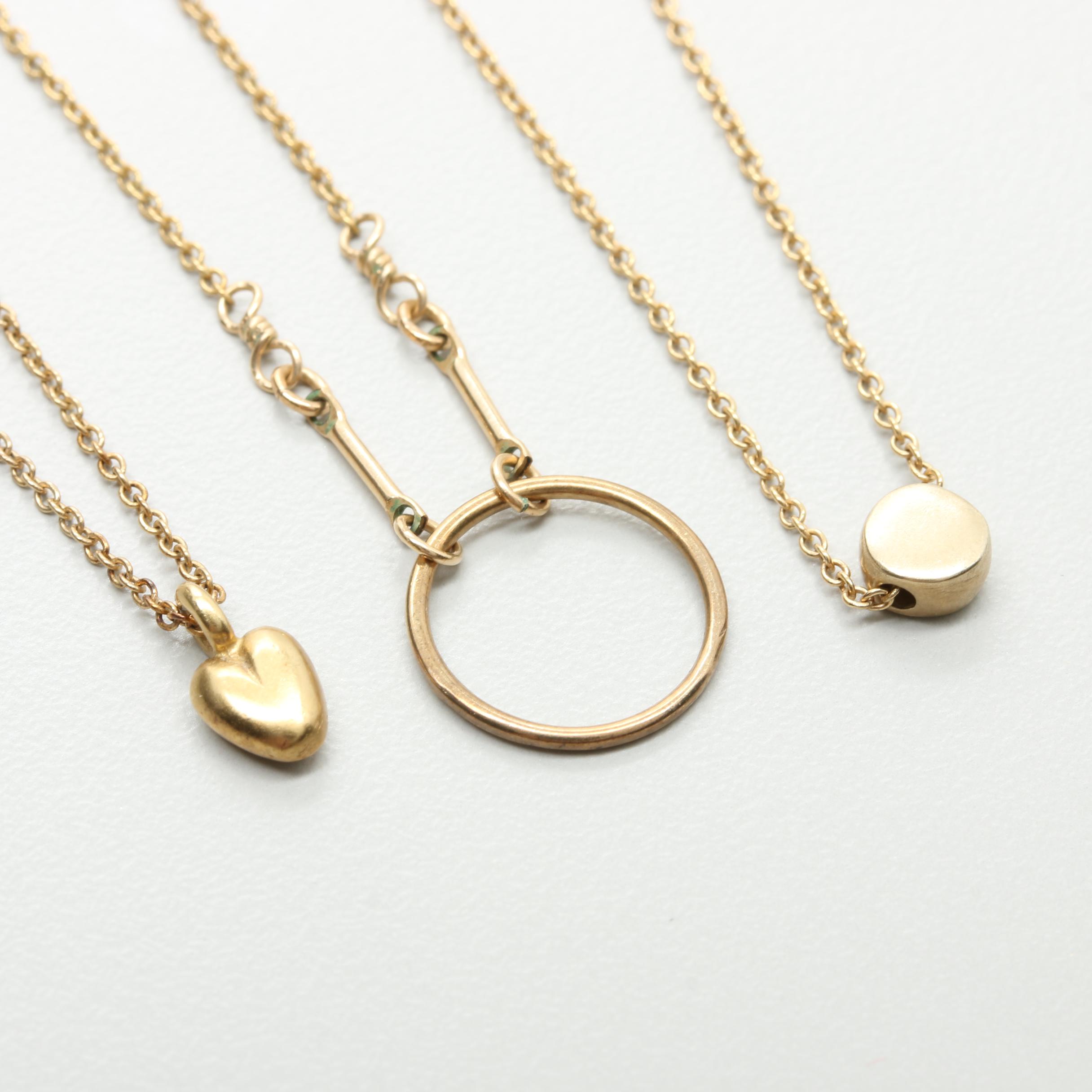 Gold Tone Necklace Assortment Featuring Cultured Pearl and Black Onyx