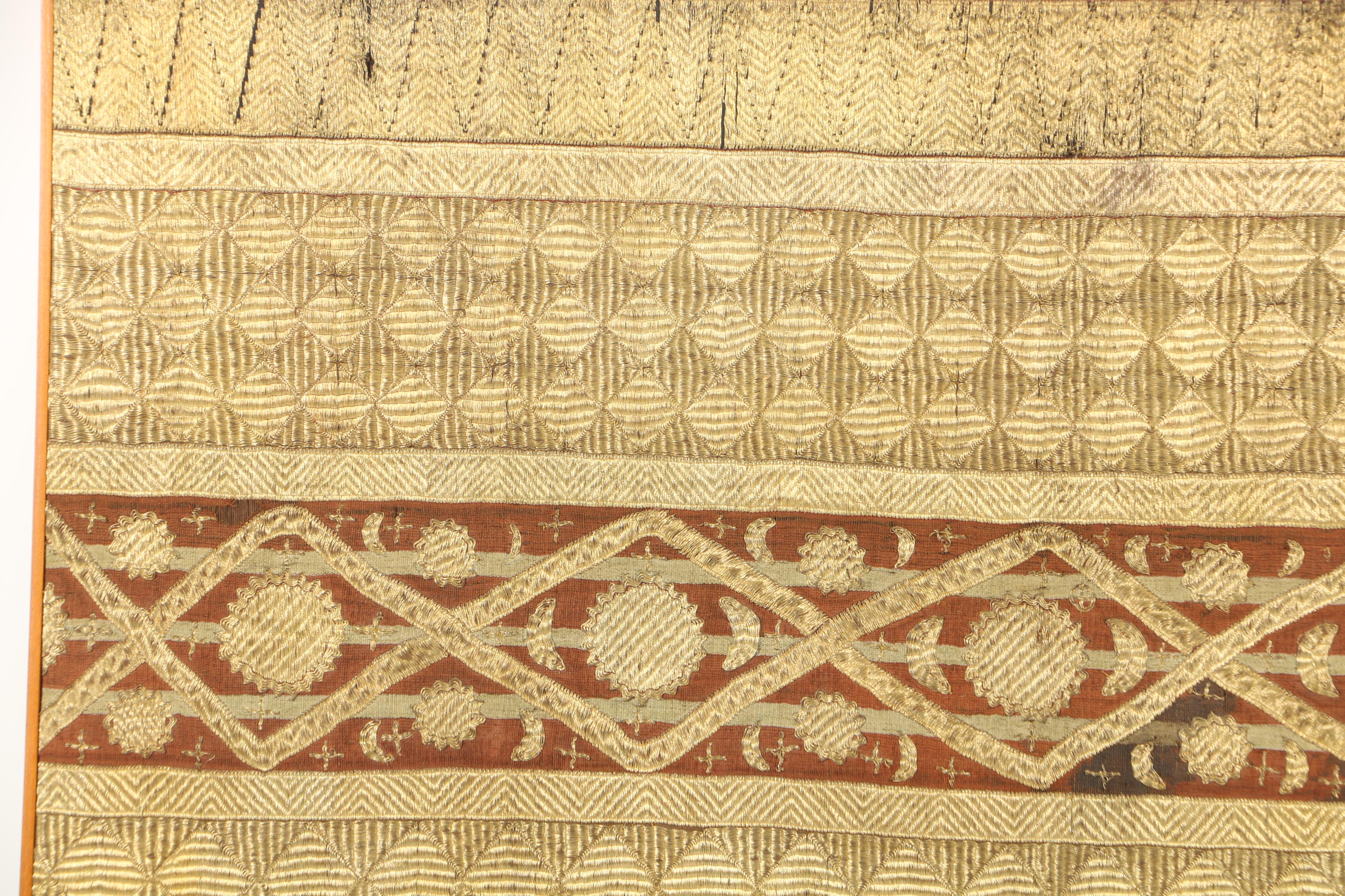 Antique Indonesian Style Silk and Gold Thread Tapis