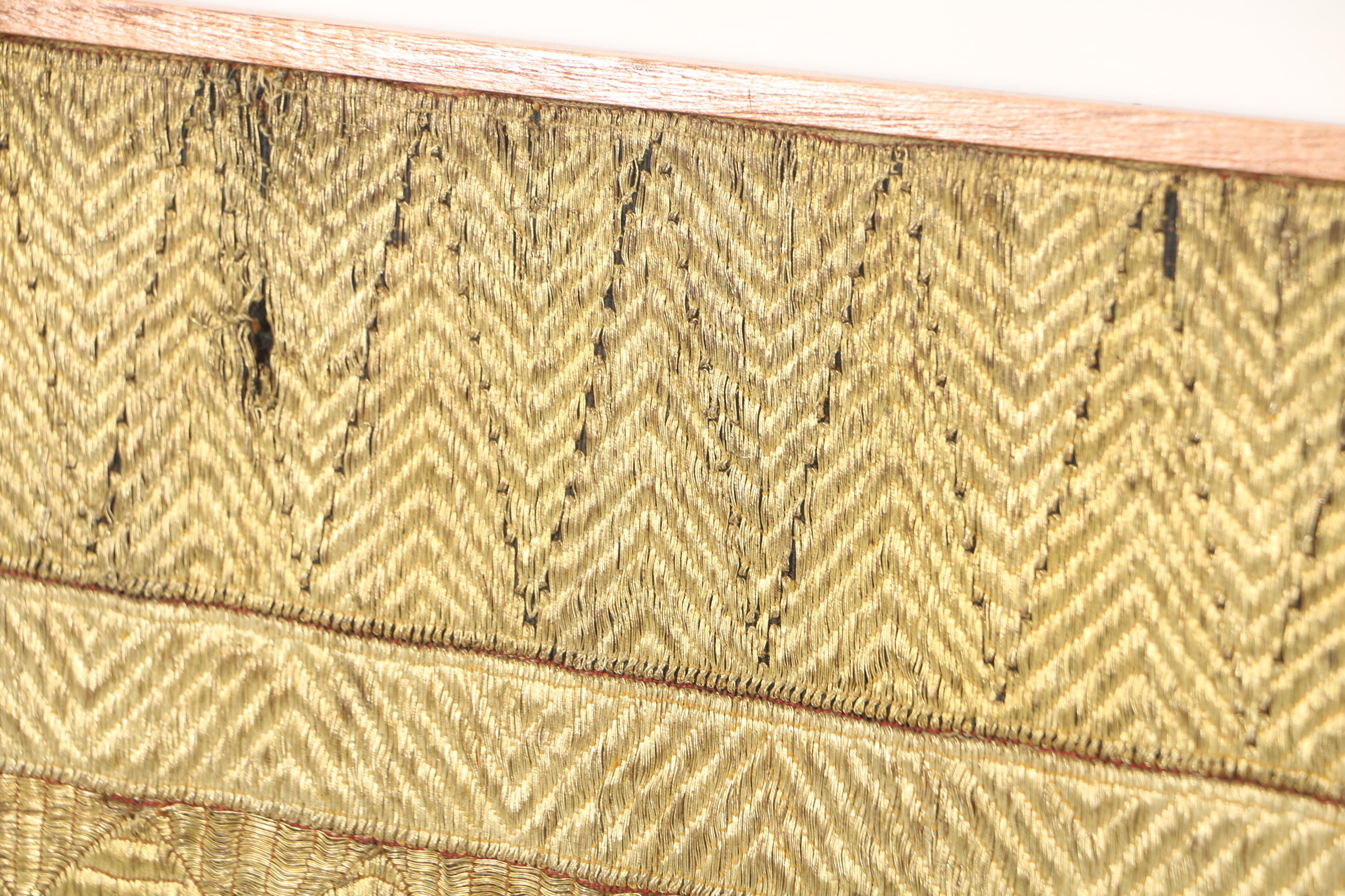 Antique Indonesian Style Silk and Gold Thread Tapis