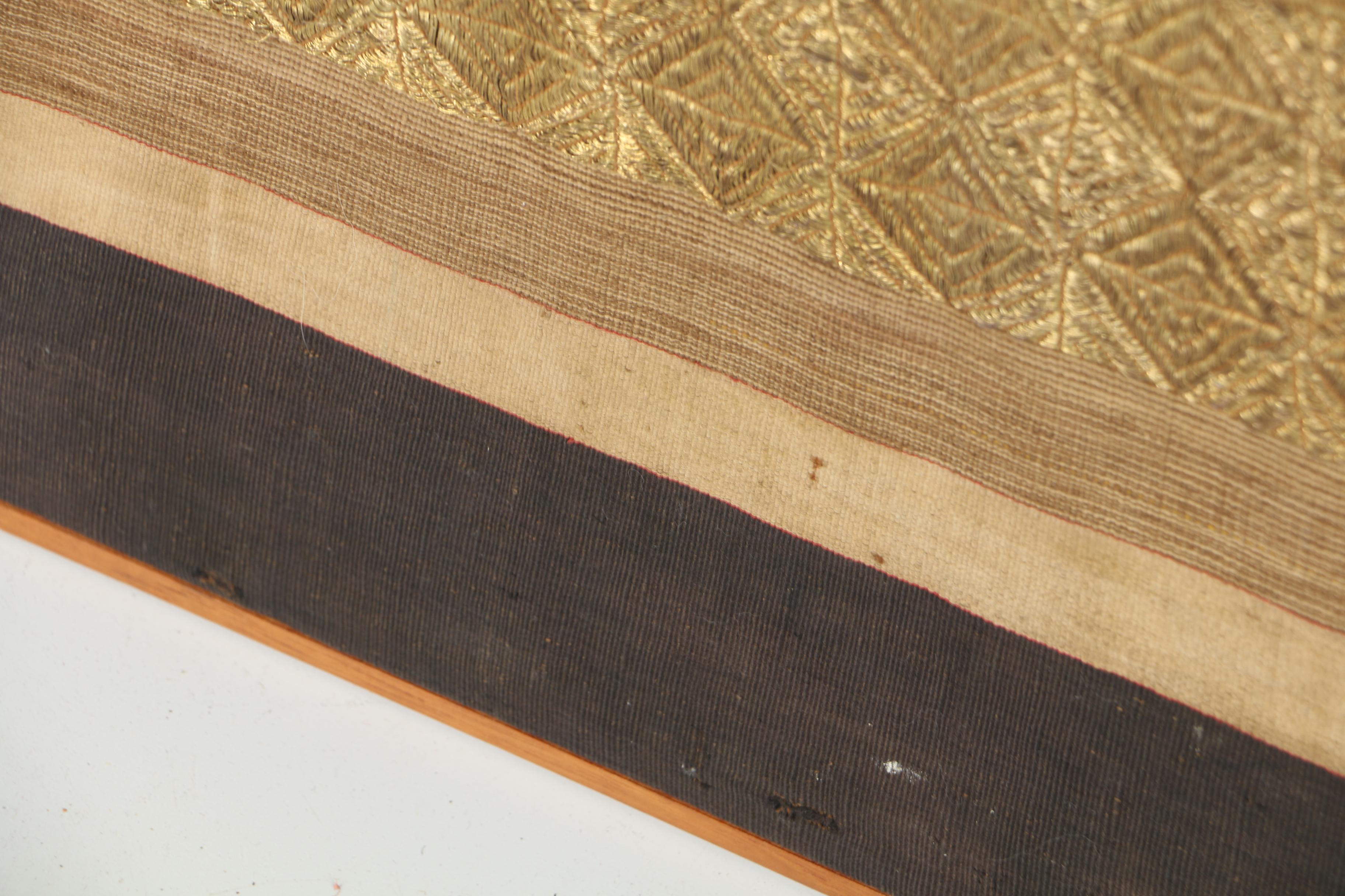 Antique Indonesian Style Silk and Gold Thread Tapis