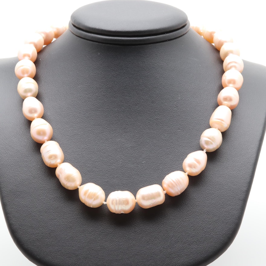 14K Yellow Gold Cultured Pearl Necklace