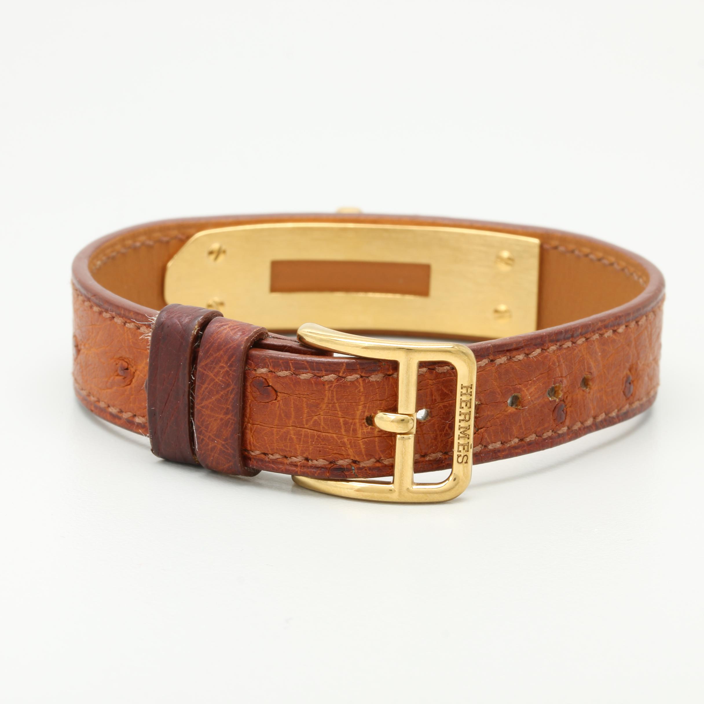 Hermès Ostrich Kelly Watch Band Bracelet