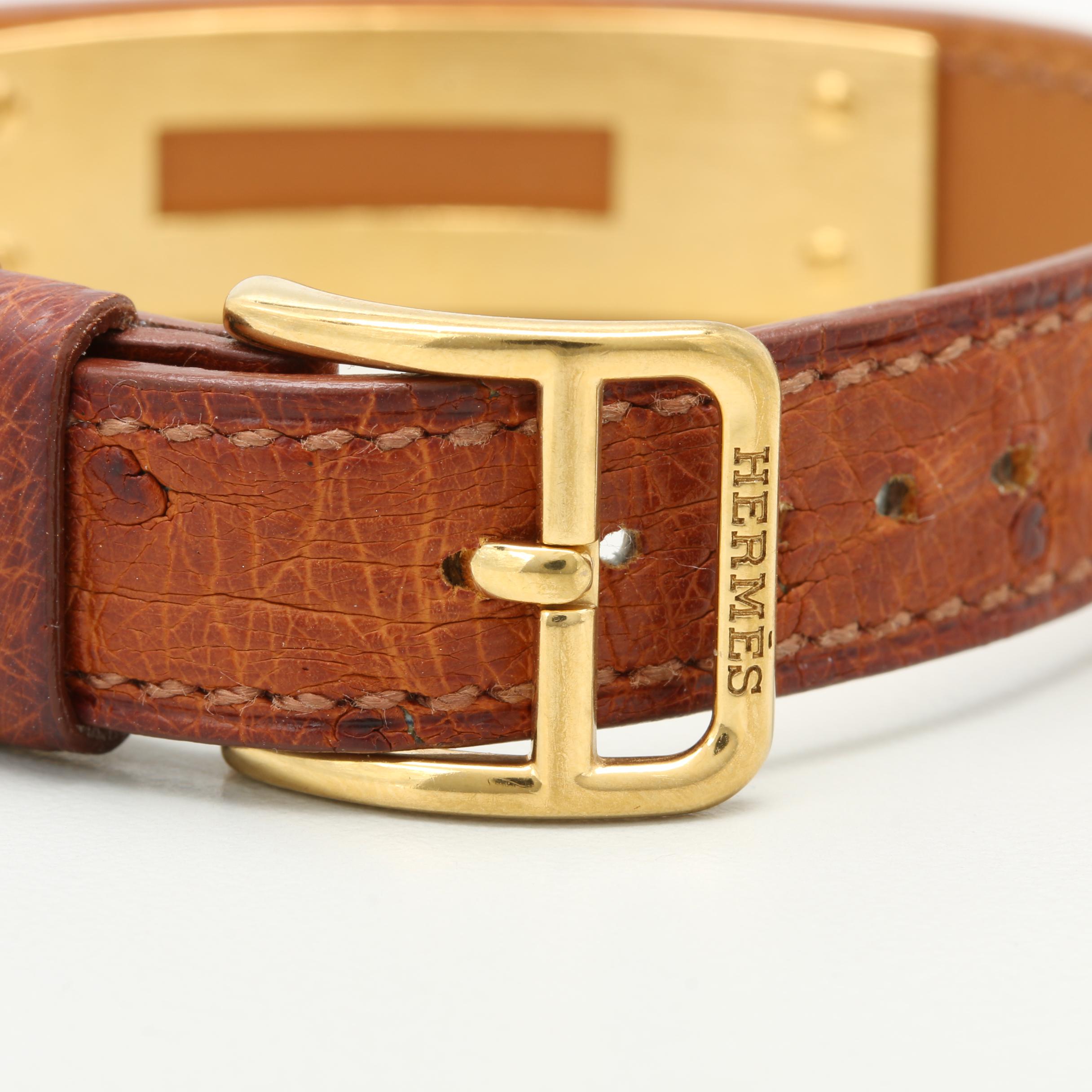 Hermès Ostrich Kelly Watch Band Bracelet