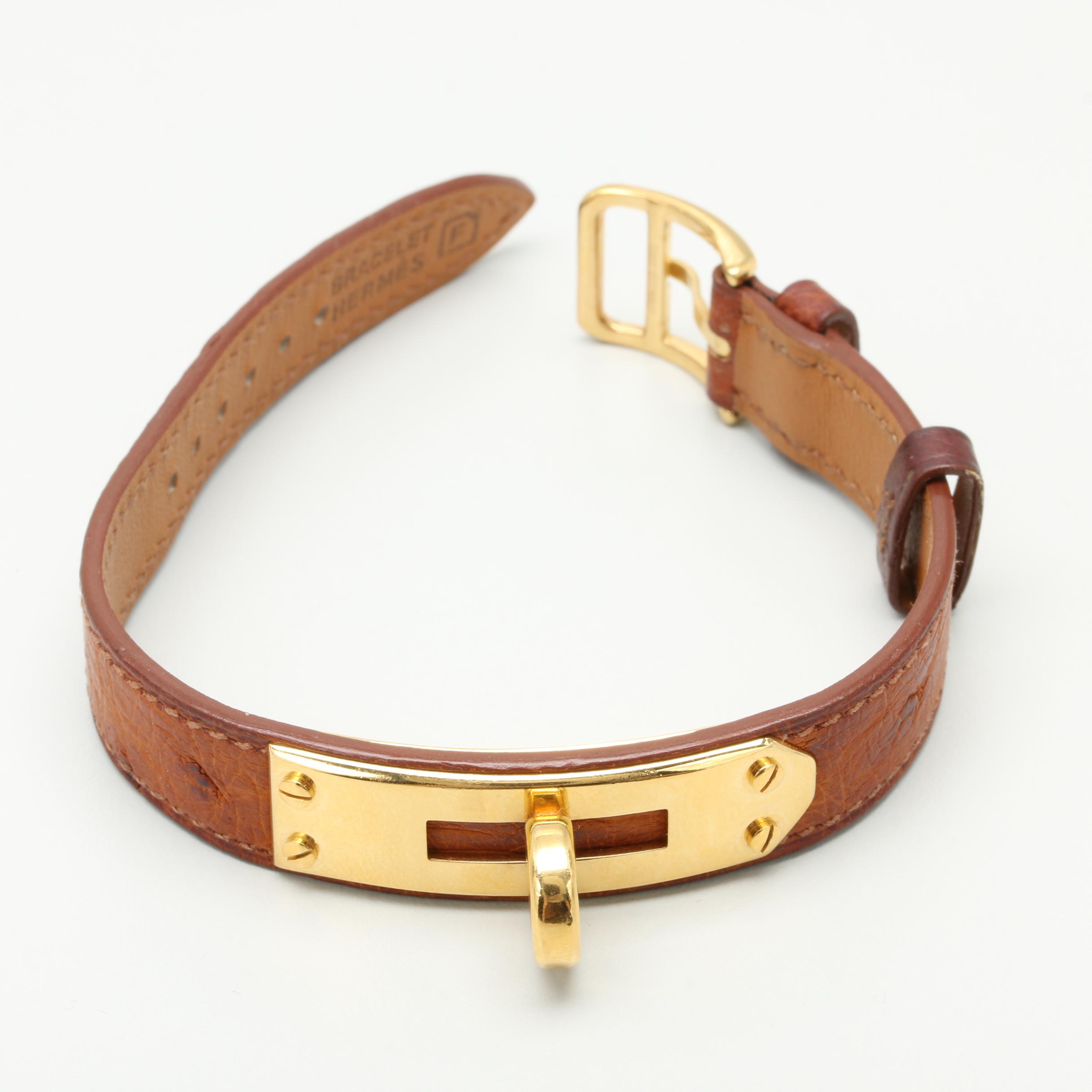 Hermès Ostrich Kelly Watch Band Bracelet