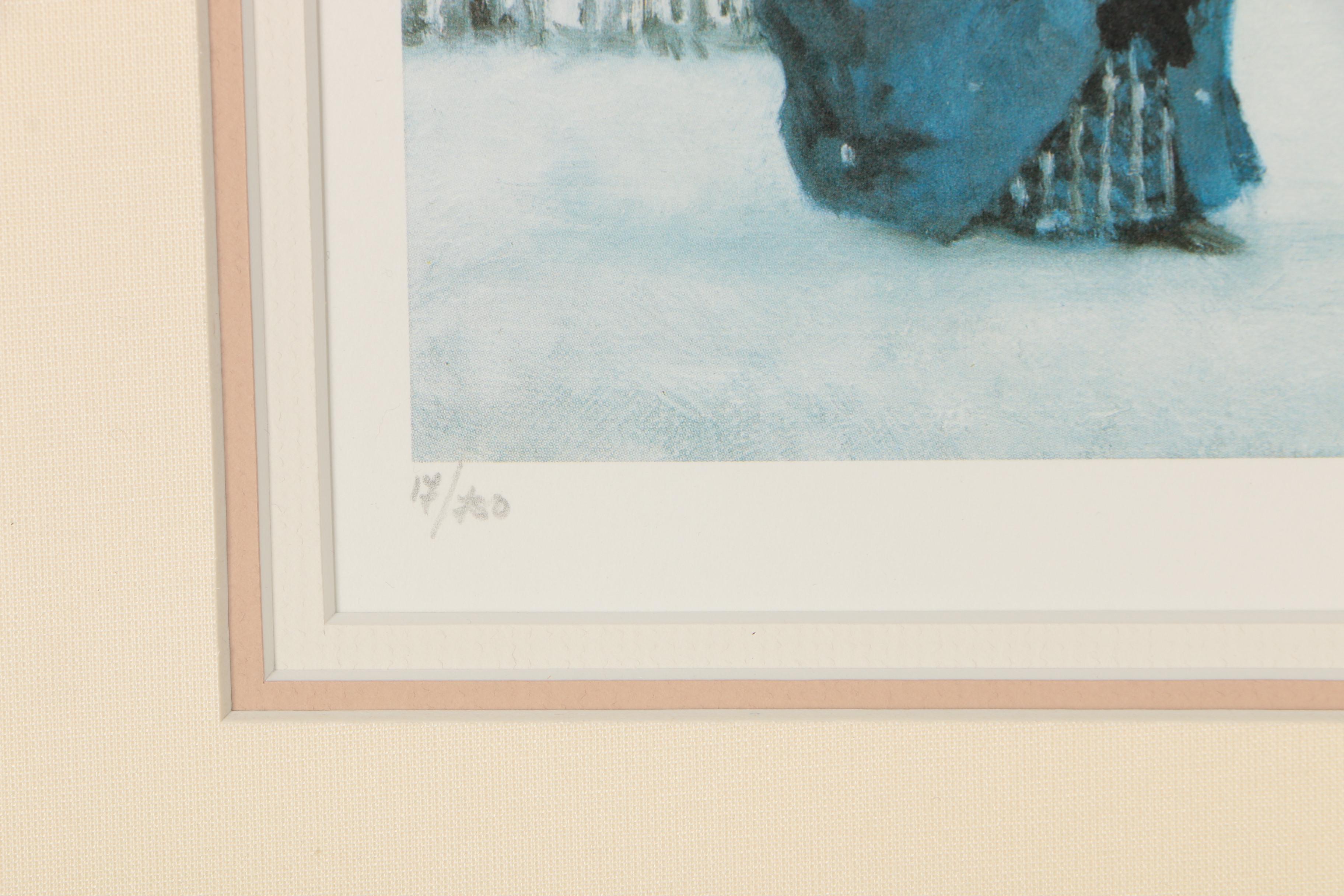 Alan Maley Offset Lithograph "Winter Carousel"