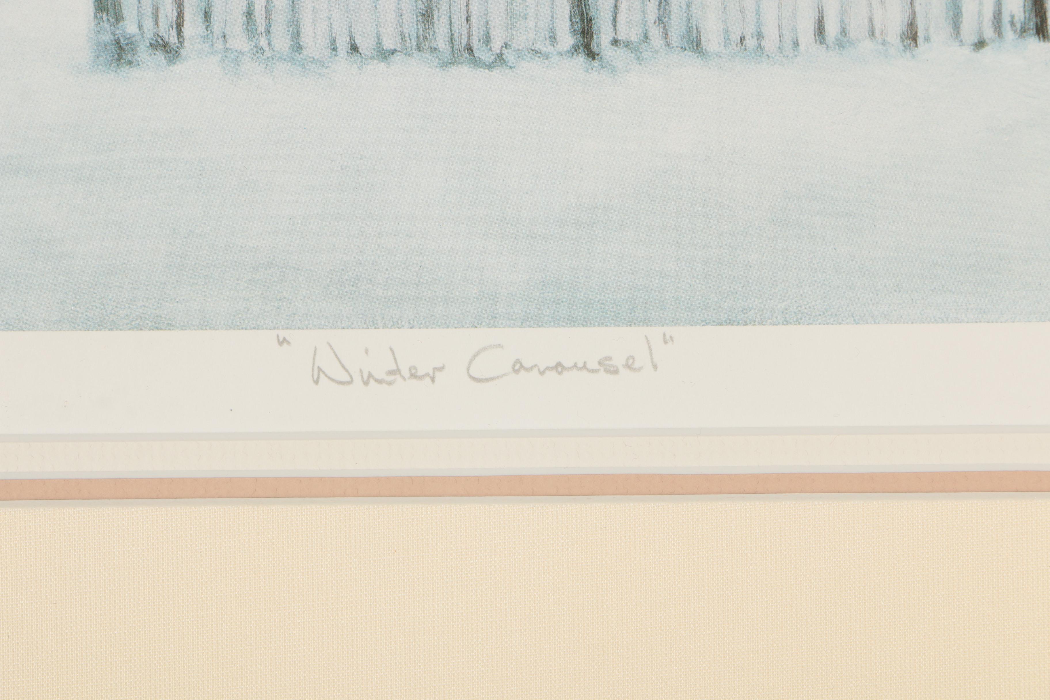 Alan Maley Offset Lithograph "Winter Carousel"