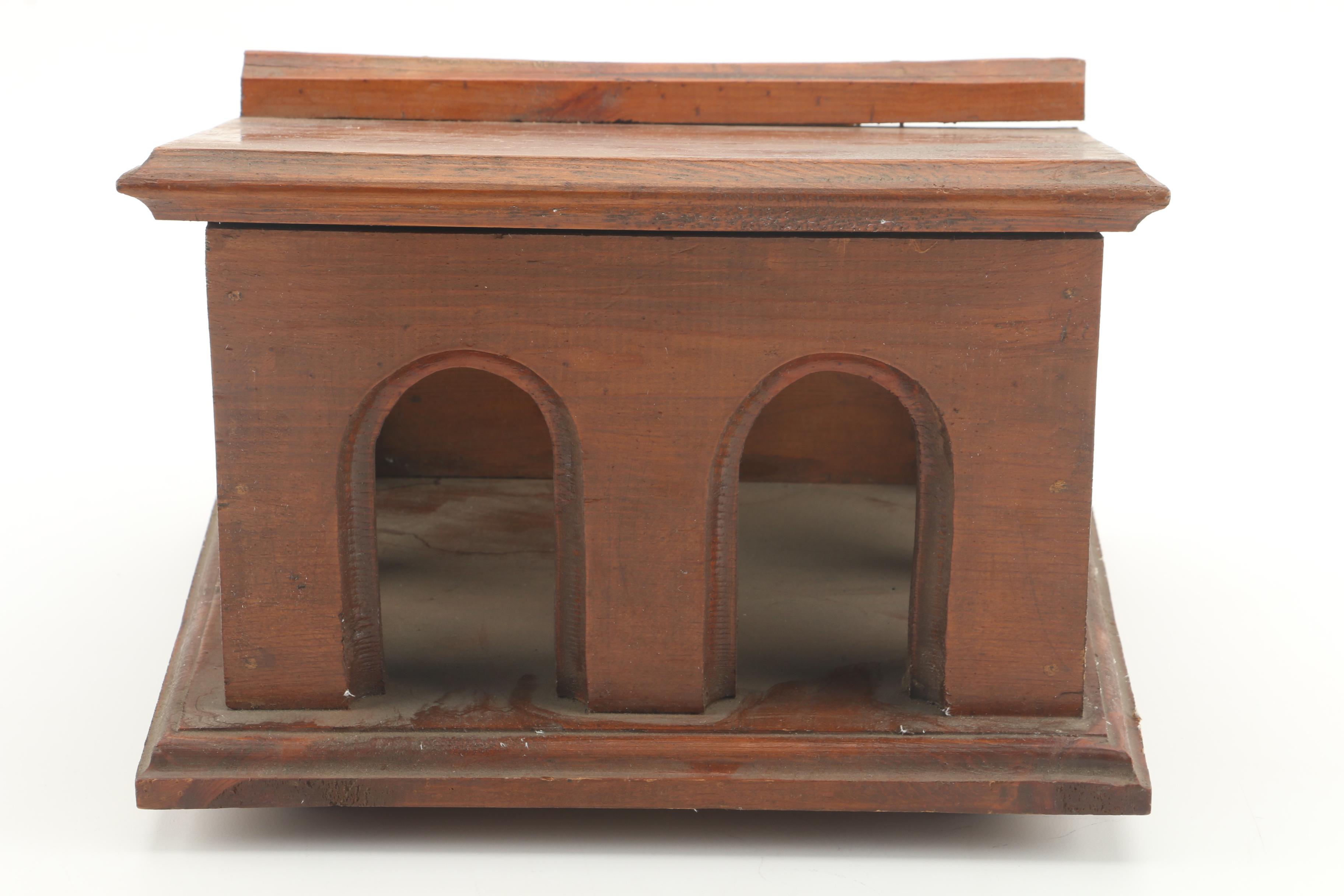 Vintage Wooden Offering Plate and Tabletop Lectern