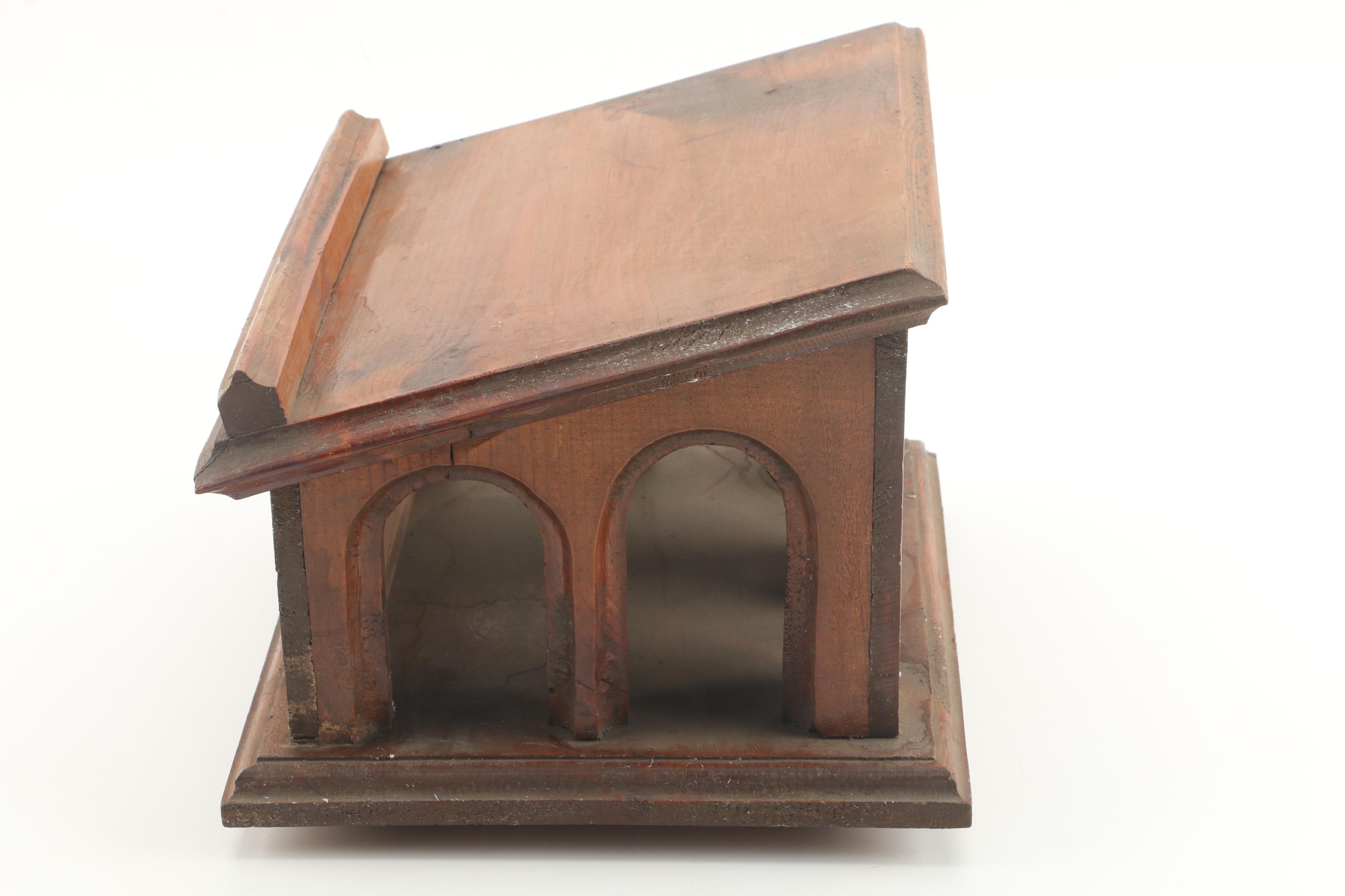 Vintage Wooden Offering Plate and Tabletop Lectern