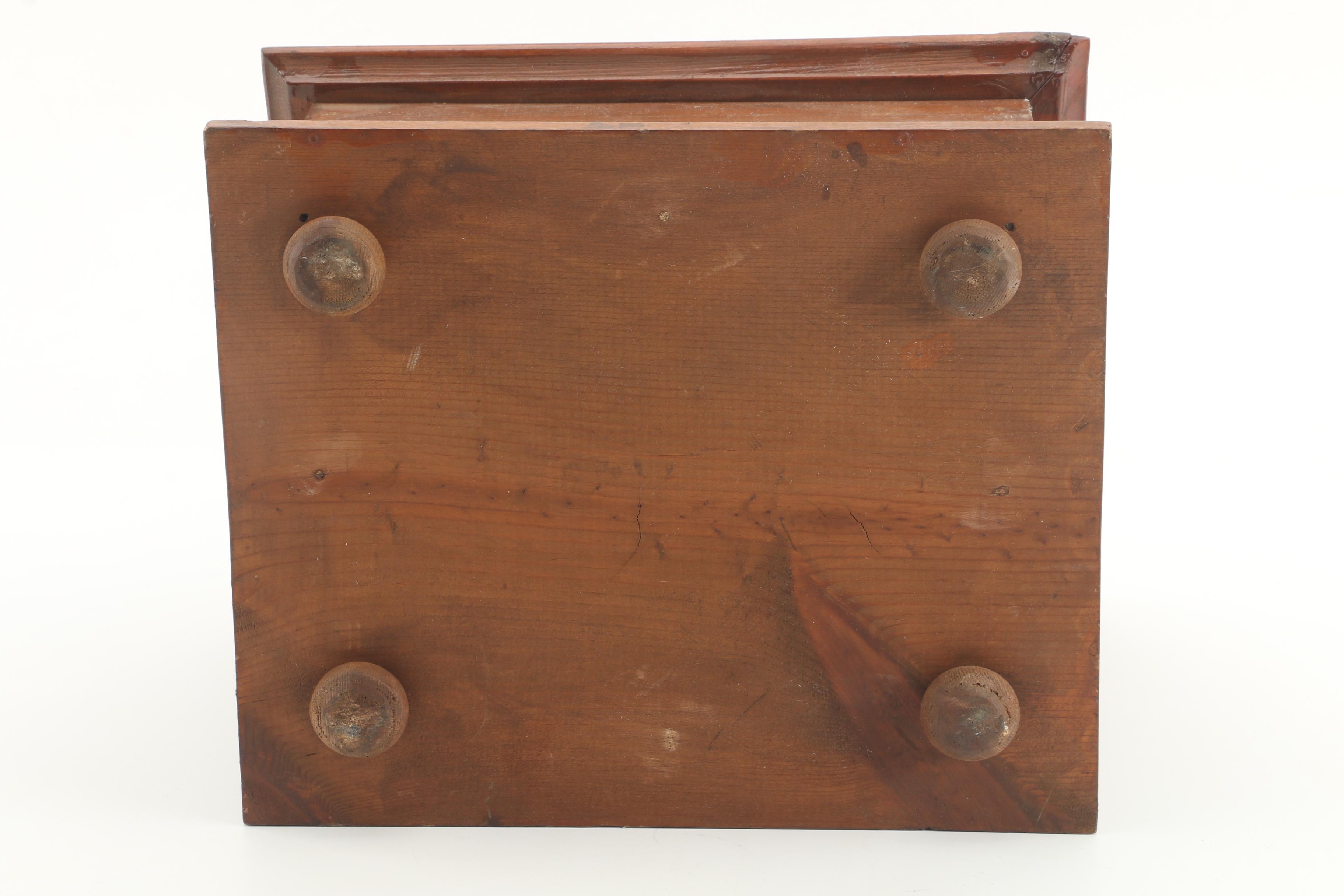 Vintage Wooden Offering Plate and Tabletop Lectern