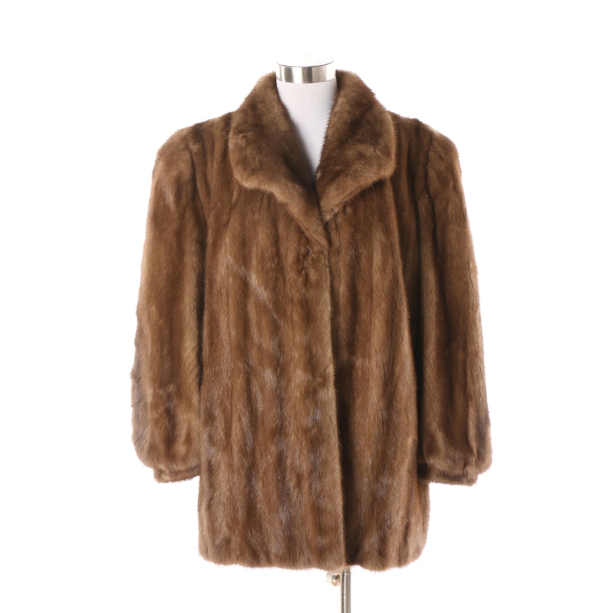 Women's Vintage Maison Blanche Brown Mink Fur Coat