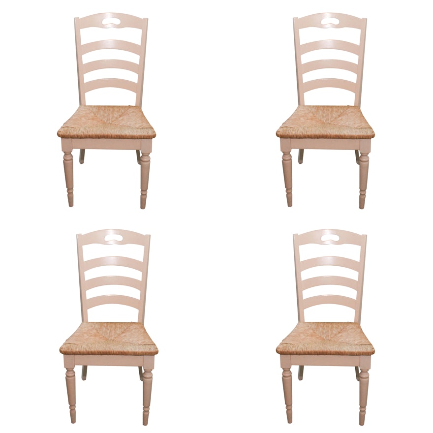 Contemporary Ladder Back Chairs with Woven Seats