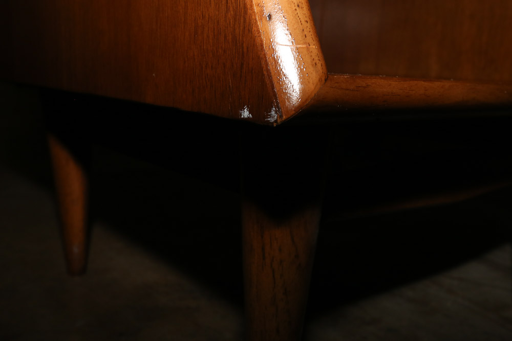 Vintage Mid Century Modern Walnut "The Foreteller" Nightstands by Kent-Coffey