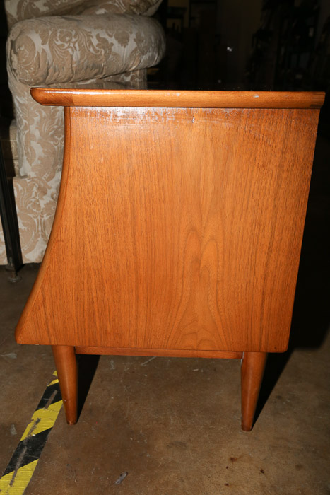 Vintage Mid Century Modern Walnut "The Foreteller" Nightstands by Kent-Coffey