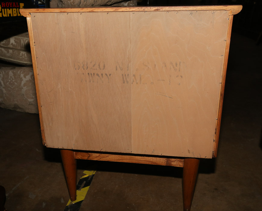 Vintage Mid Century Modern Walnut "The Foreteller" Nightstands by Kent-Coffey