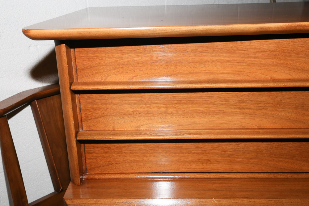 Vintage Mid Century Modern Walnut "The Foreteller" Tall Chest by Kent-Coffey