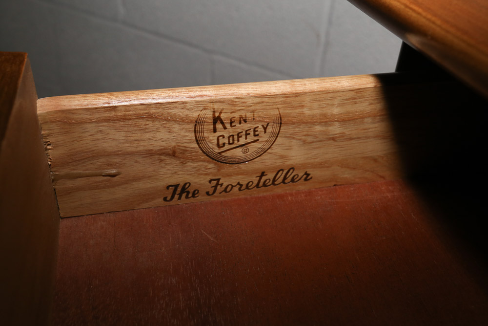 Vintage Mid Century Modern Walnut "The Foreteller" Tall Chest by Kent-Coffey