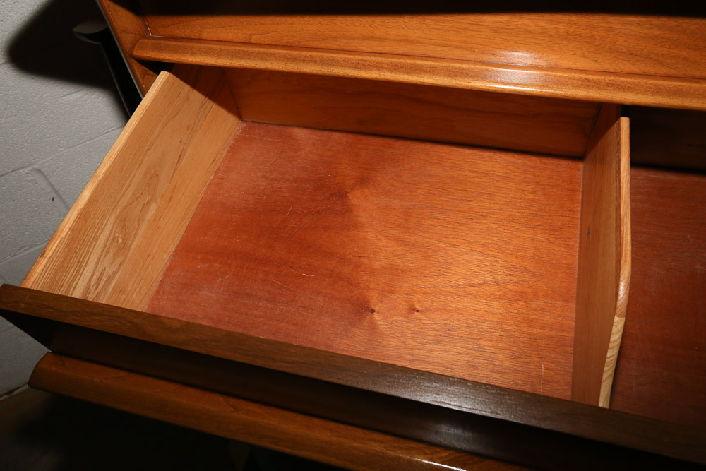 Vintage Mid Century Modern Walnut "The Foreteller" Tall Chest by Kent-Coffey