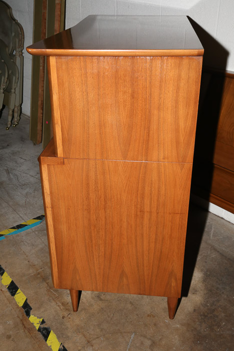 Vintage Mid Century Modern Walnut "The Foreteller" Tall Chest by Kent-Coffey