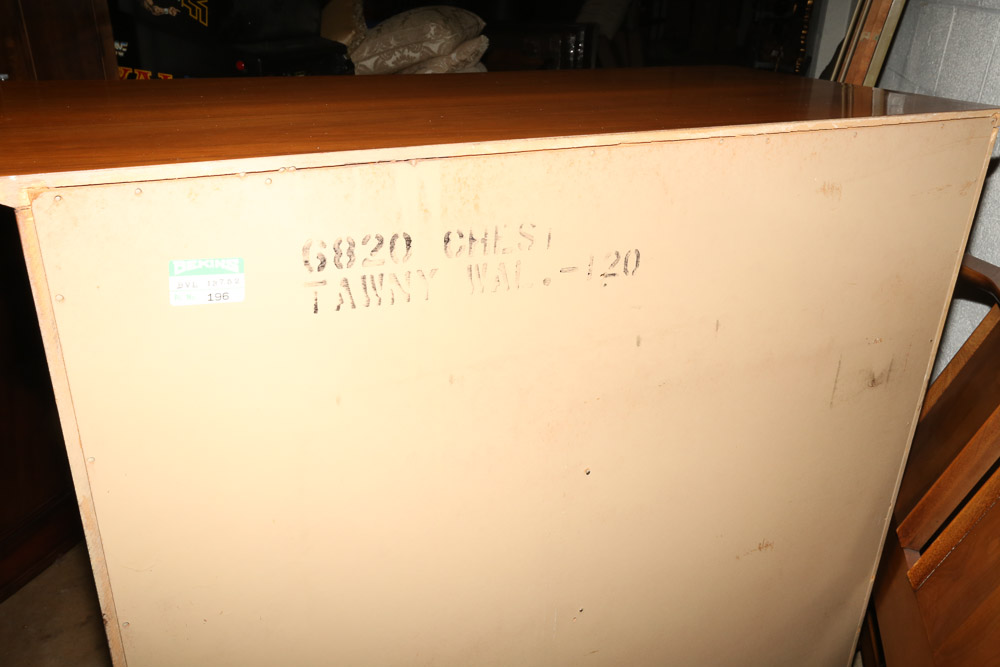 Vintage Mid Century Modern Walnut "The Foreteller" Tall Chest by Kent-Coffey