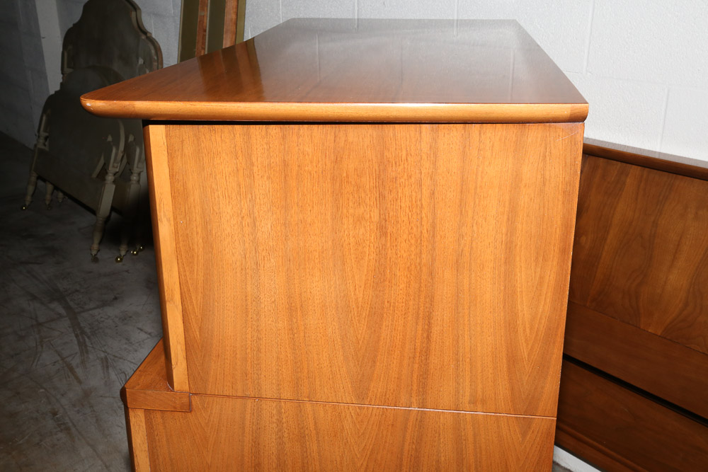 Vintage Mid Century Modern Walnut "The Foreteller" Tall Chest by Kent-Coffey