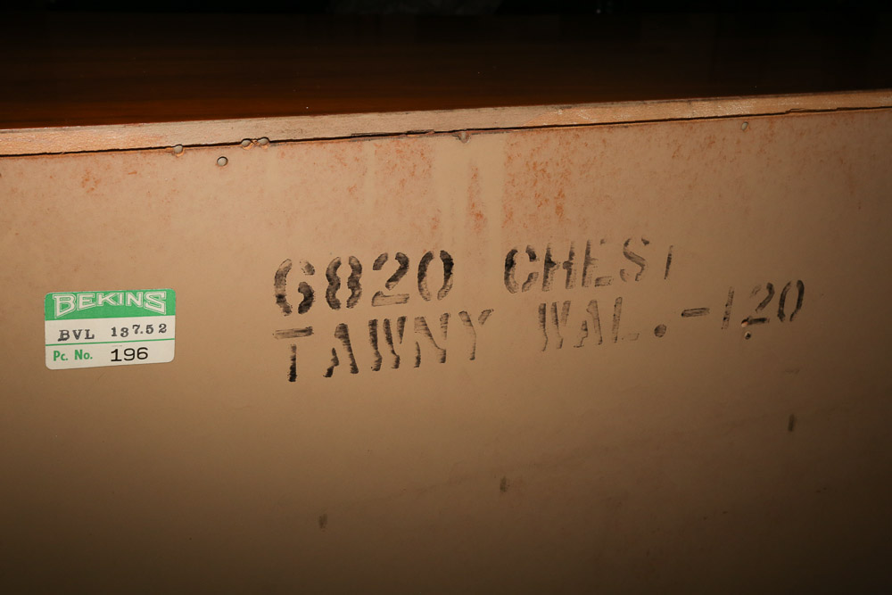 Vintage Mid Century Modern Walnut "The Foreteller" Tall Chest by Kent-Coffey