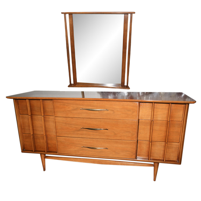 Vintage Mid Century Modern Walnut "The Foreteller" Dresser by Kent-Coffey