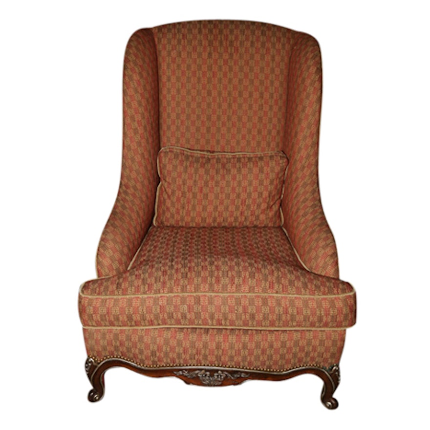 French Provincial Style Upholstered Wingback Chair by Sherrill Furniture
