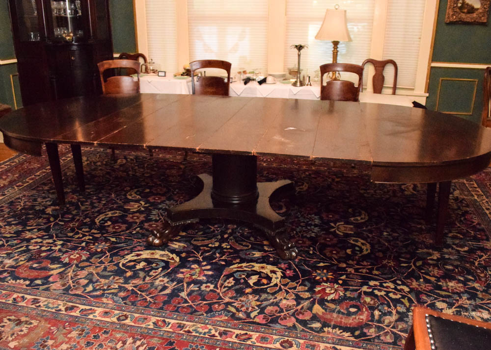 19th Century Empire Style Pedestal Dining Table