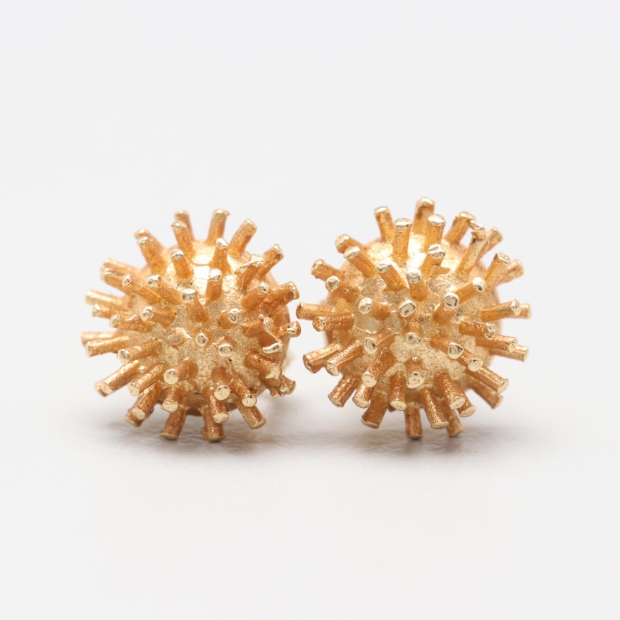 14K Yellow Gold Sputnik Earrings