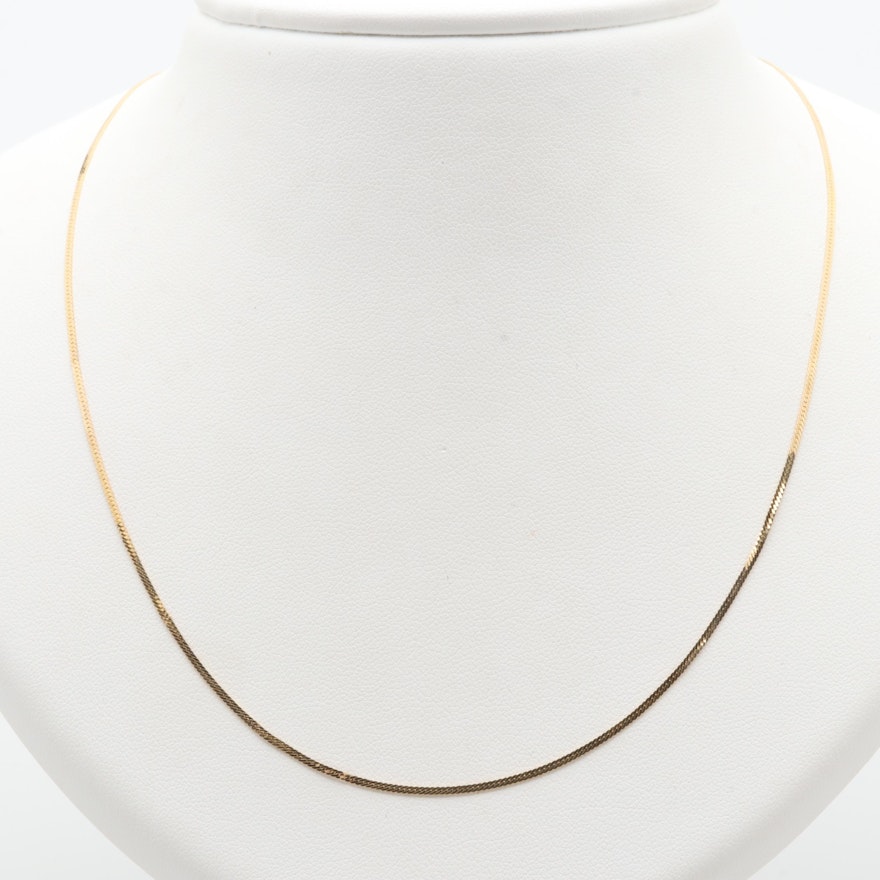 14K Yellow Gold Curb Link Necklace