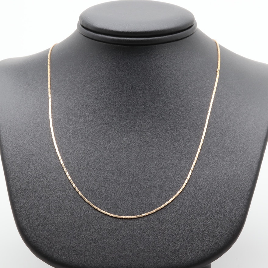 14K Yellow Gold Cobra Chain Necklace