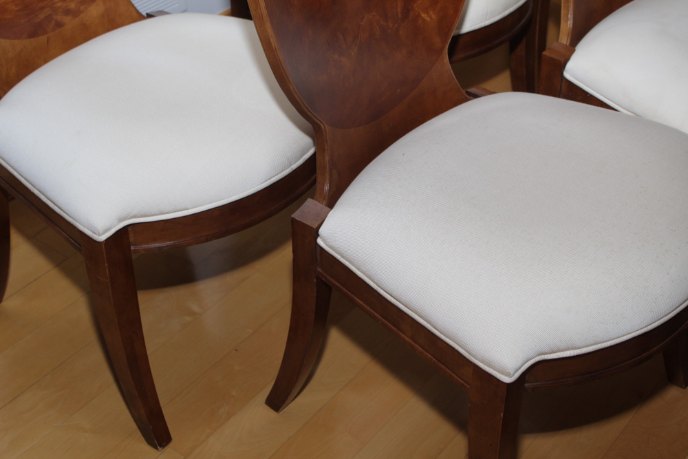 Century Furniture Burl Wood Veneer Dining Chairs