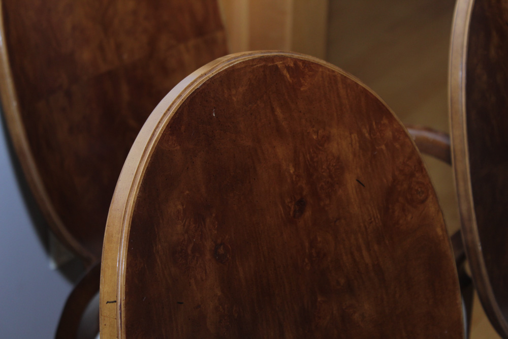 Century Furniture Burl Wood Veneer Dining Chairs