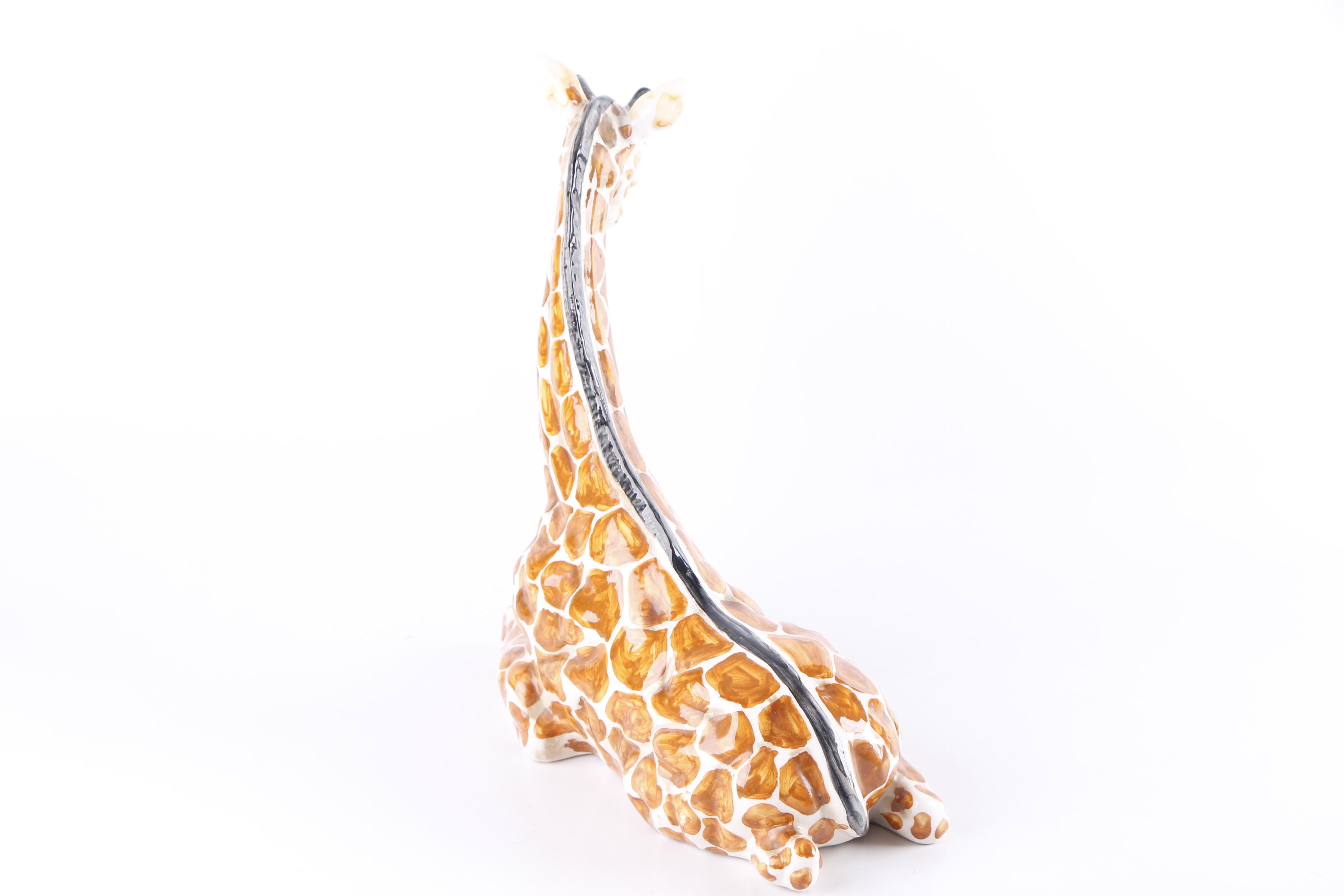 Italian Hand-Painted Ceramic Giraffe Figurine