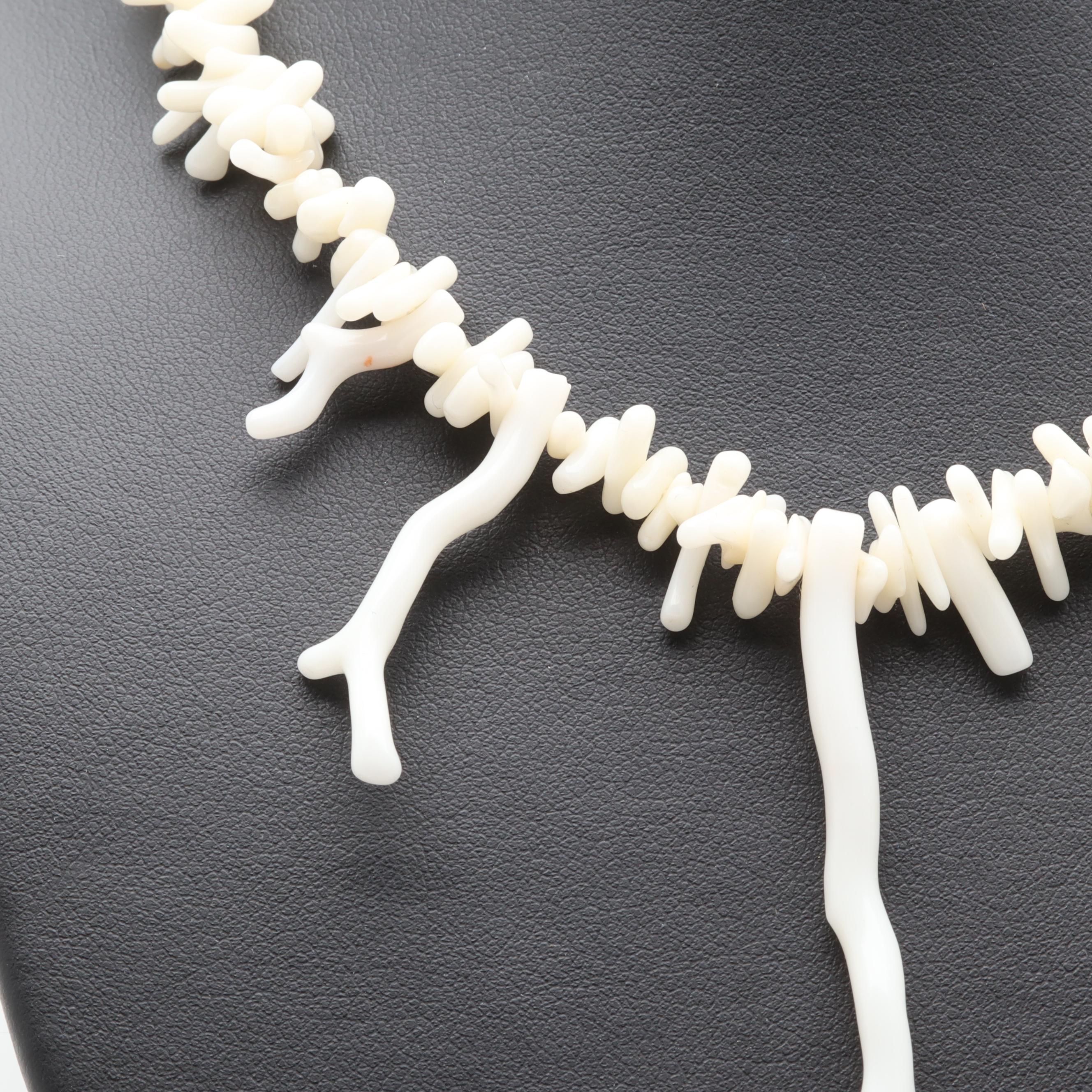 Pair of Coral and Shell Necklaces