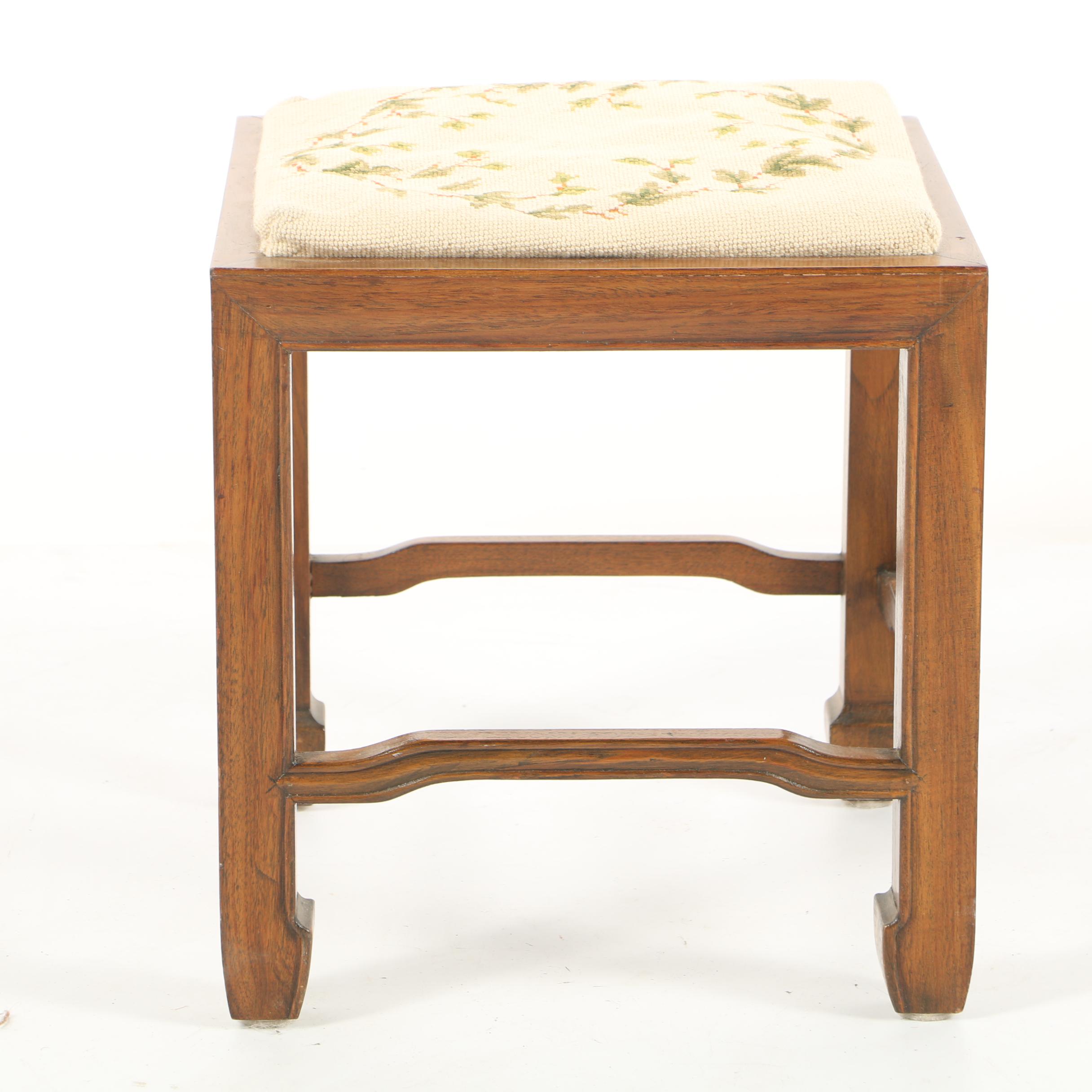 Vintage Needlepoint Stool