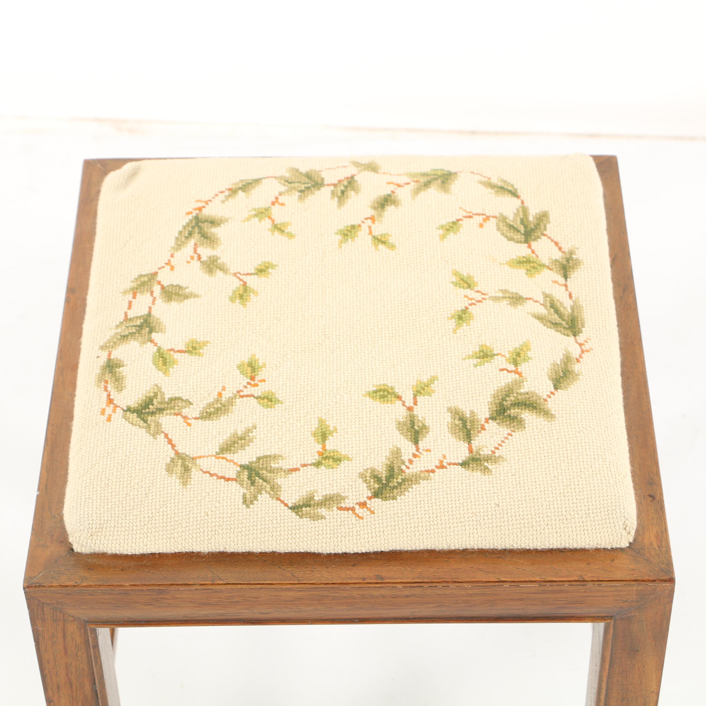 Vintage Needlepoint Stool