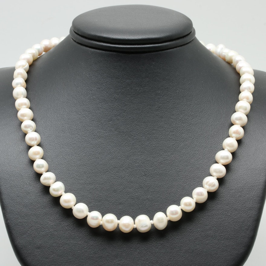 14K Yellow Gold Cultured Pearl Necklace