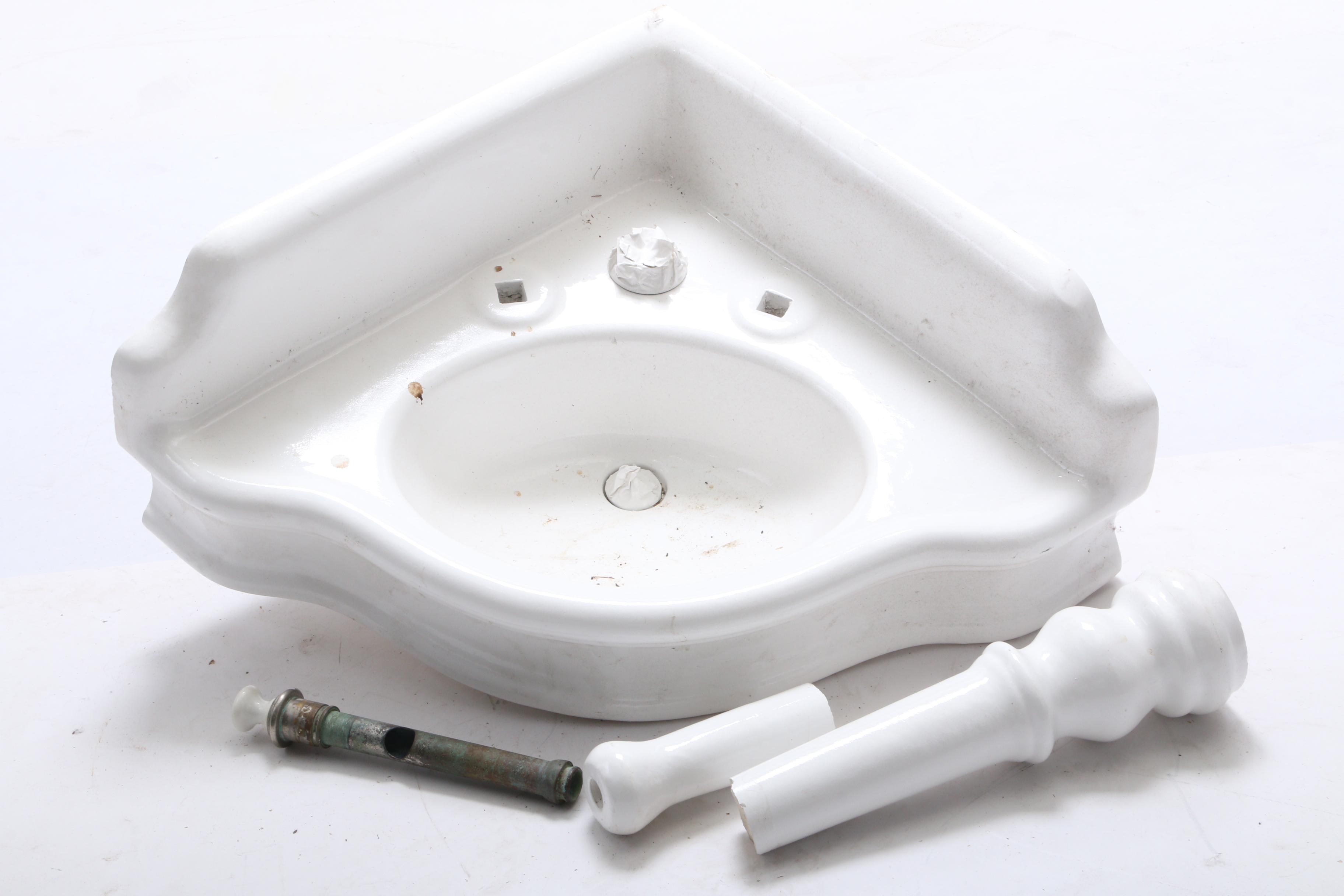 Vintage Porcelain Corner Sink