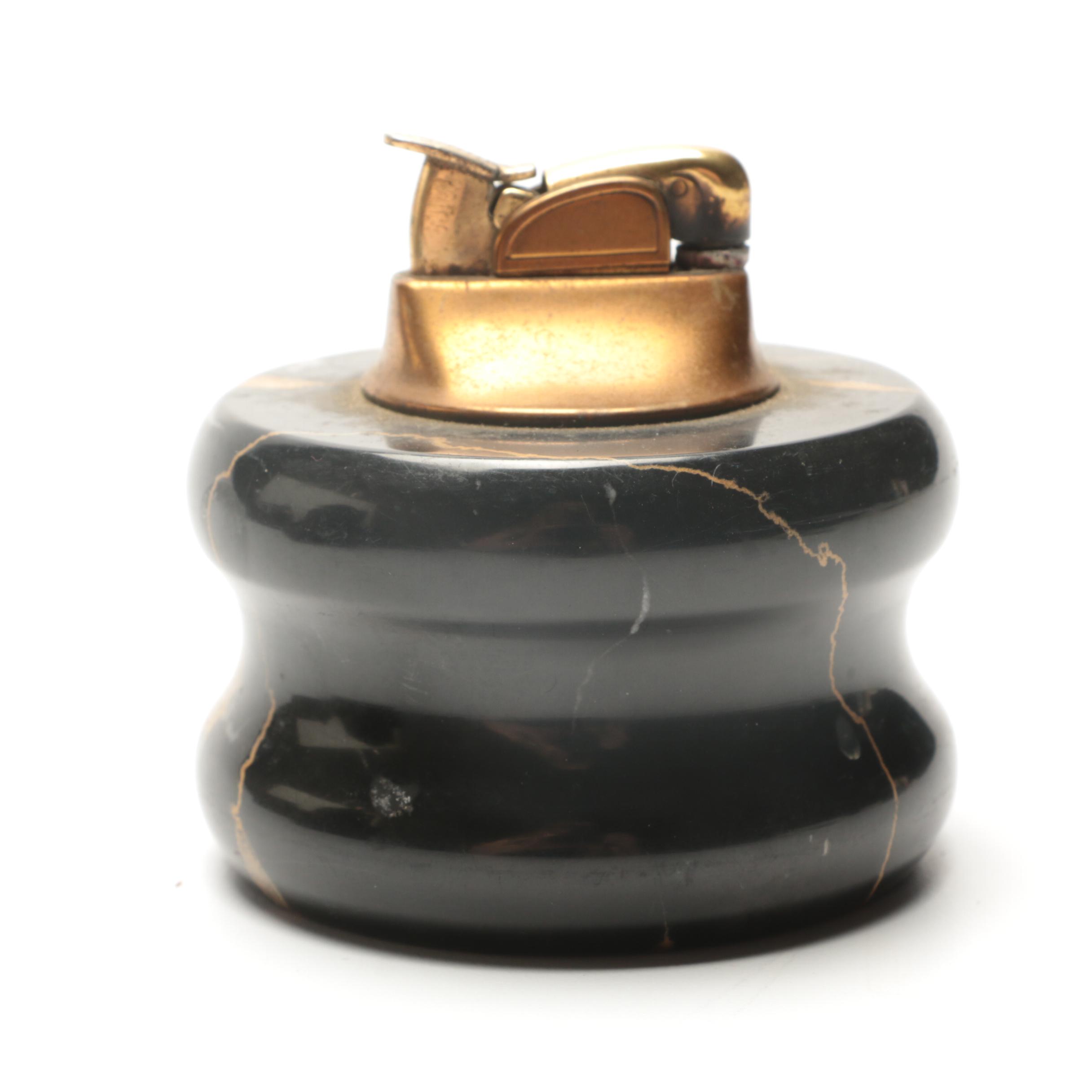 Black and Gold Marble Desk Set