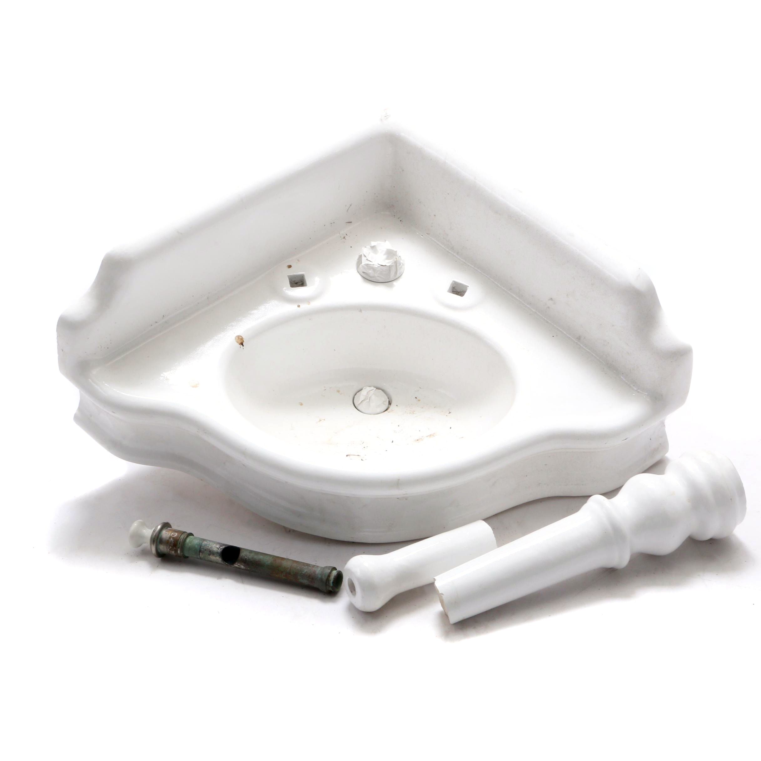 Vintage Porcelain Corner Sink