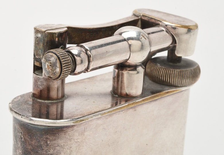 Large English Dunhill Silver Plated Table Lighter