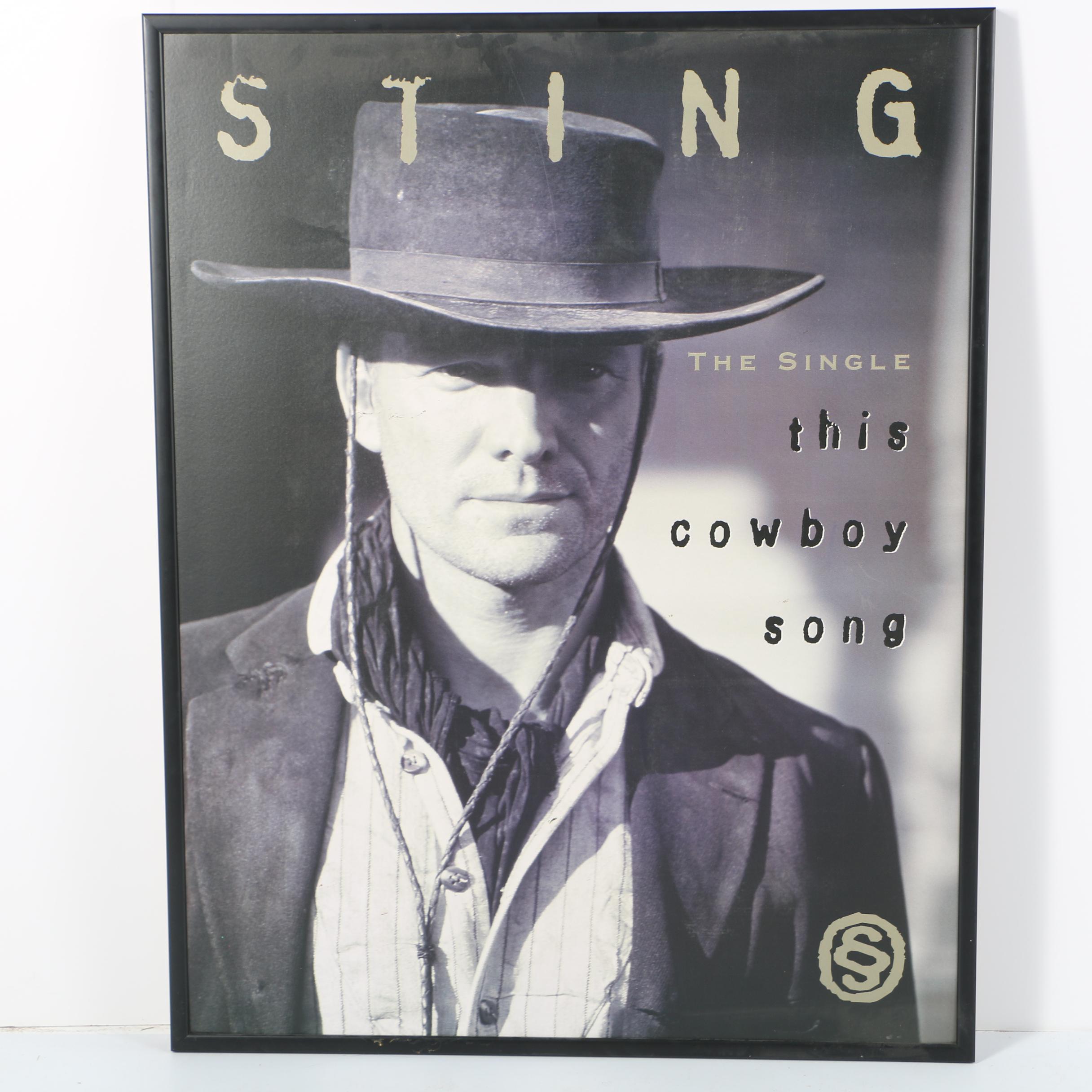 Sting "This Cowboy Song" Single Cover Art Poster