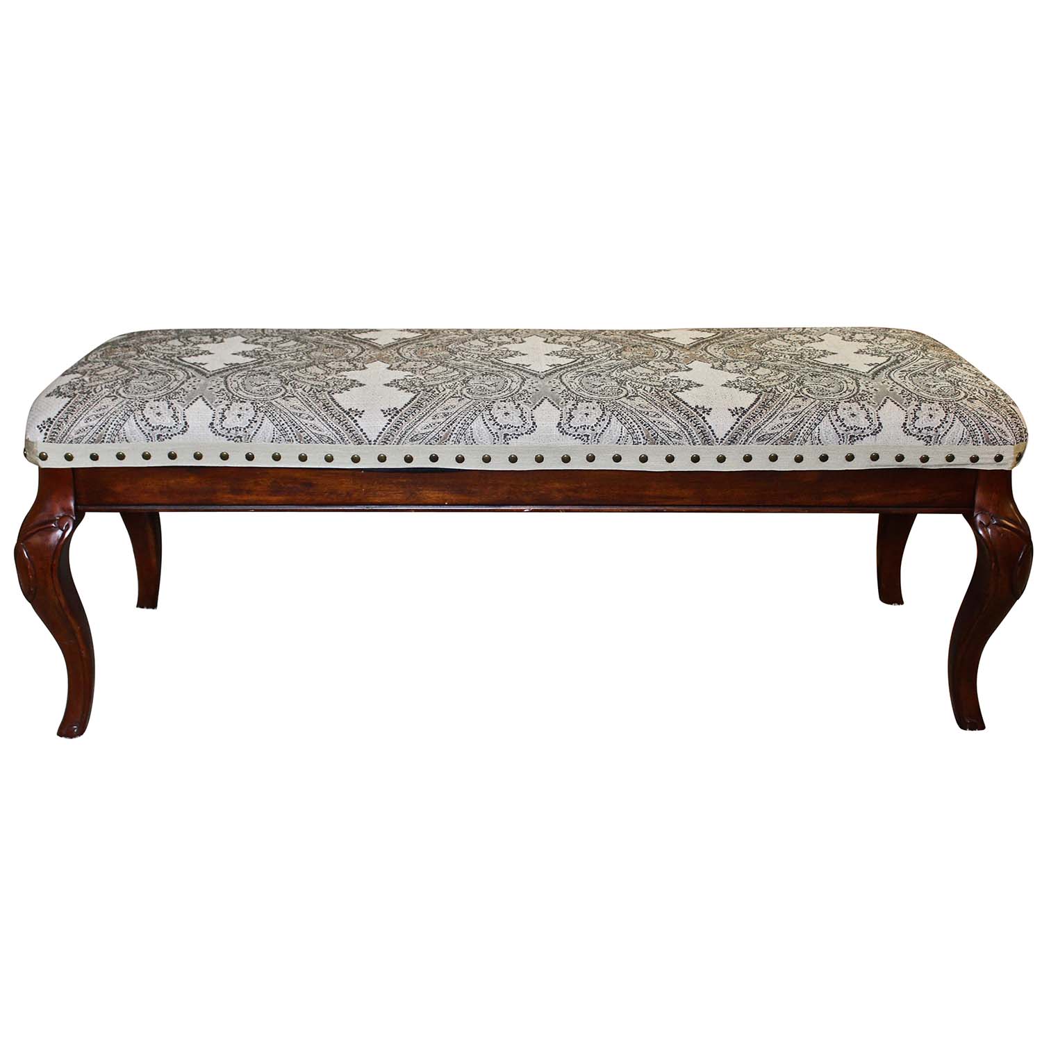 Upholstered Bedroom Bench with Nailhead Trim