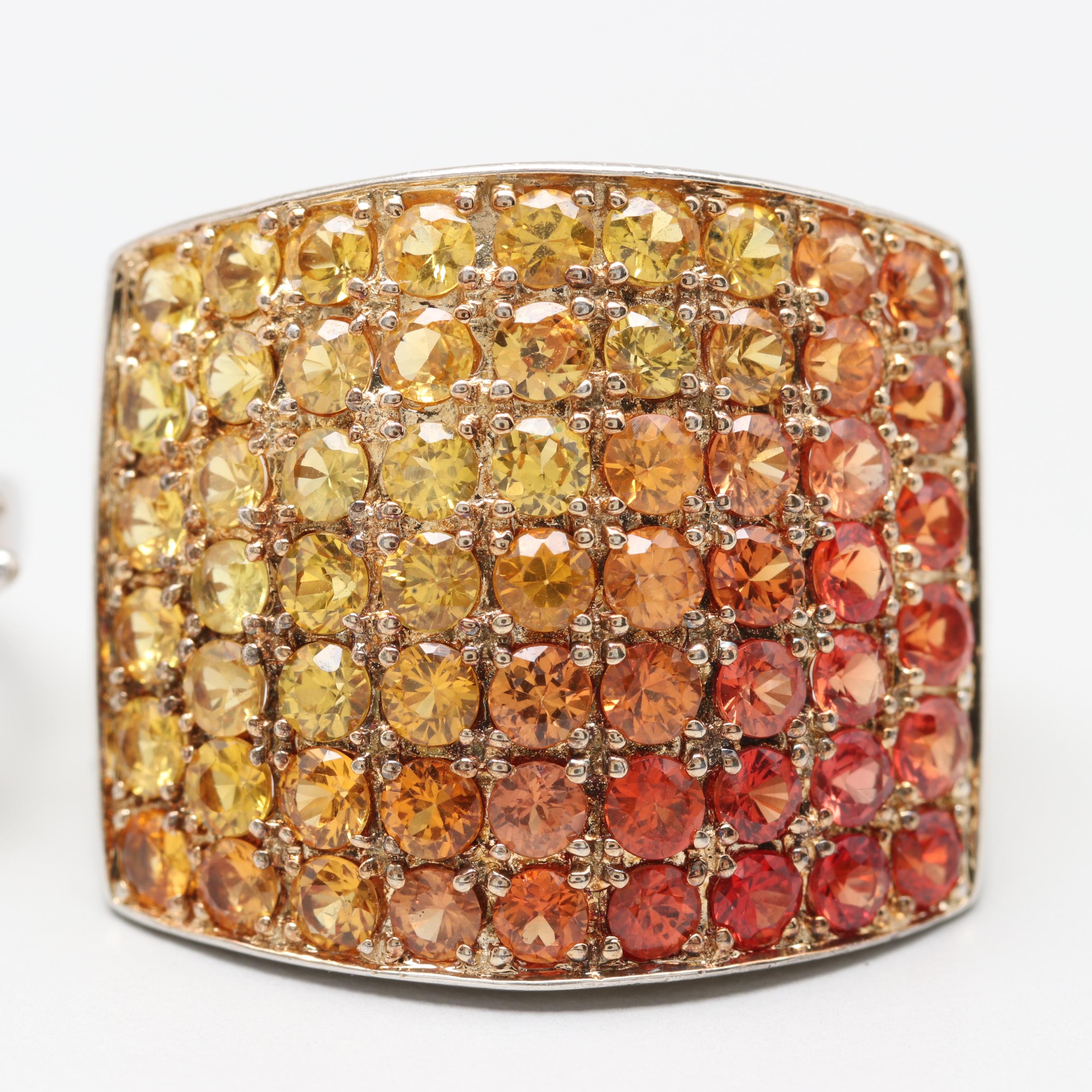 Sterling Silver Ring Selection Including Sapphires and Tourmaline