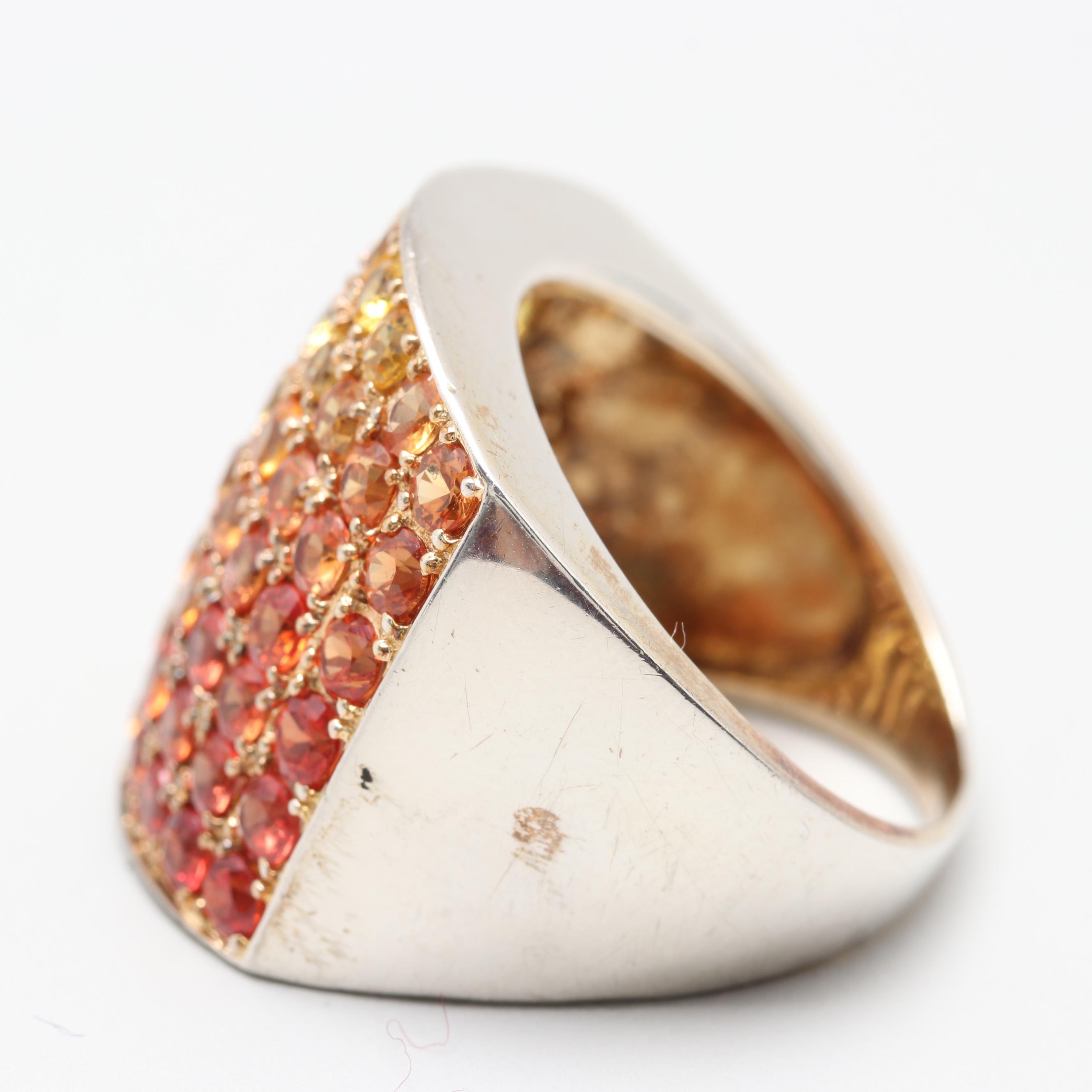 Sterling Silver Ring Selection Including Sapphires and Tourmaline