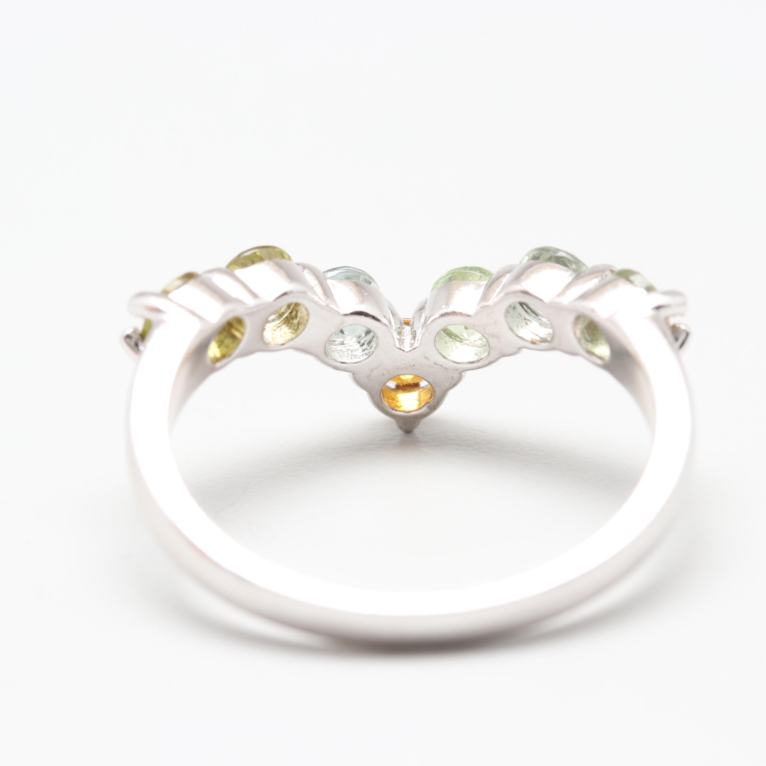 Sterling Silver Ring Selection Including Sapphires and Tourmaline