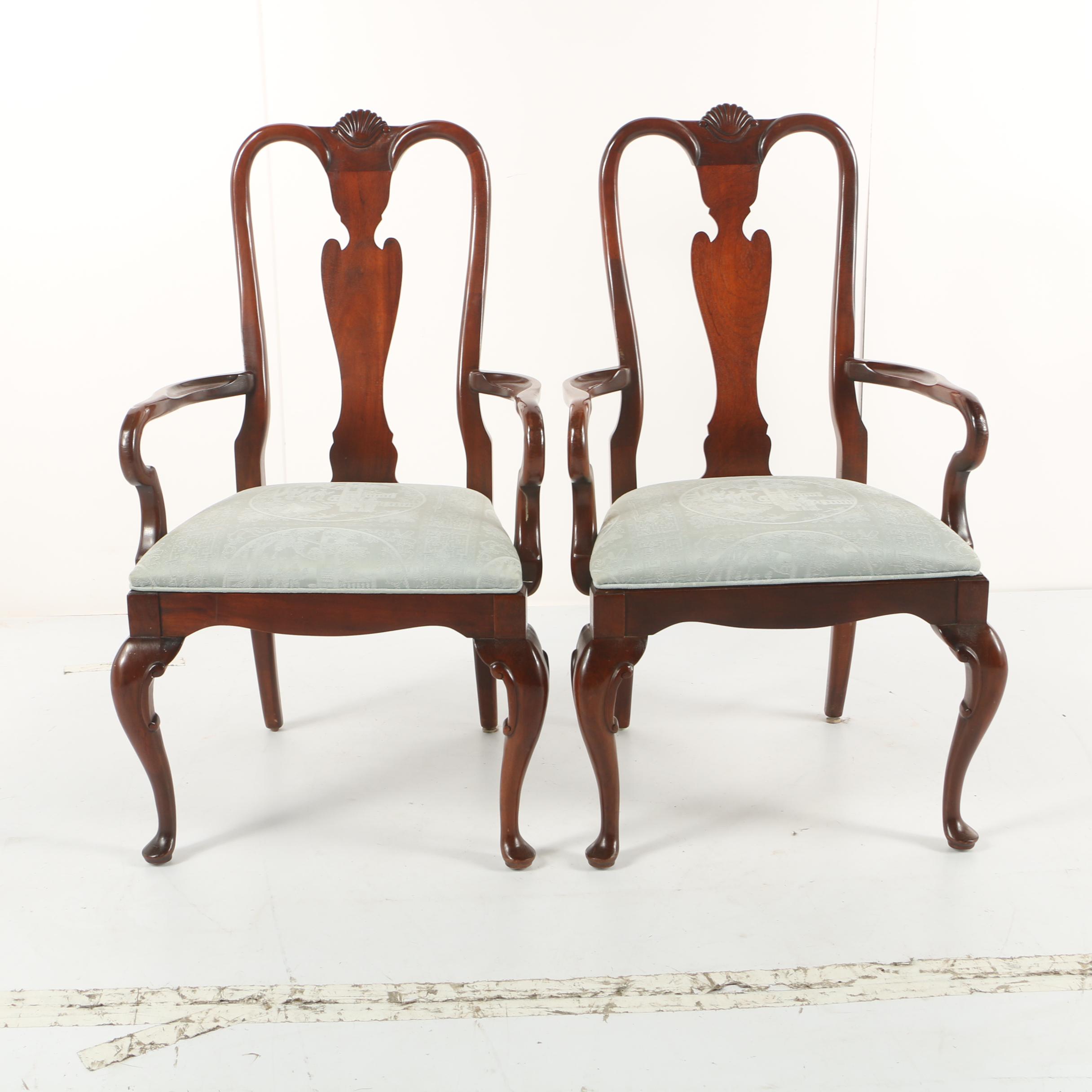 Queen Anne Style Armchairs by Century Furniture
