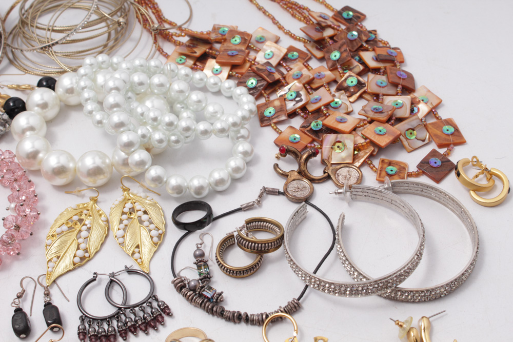 Costume Jewelry with Vera Bradley Makeup Bag